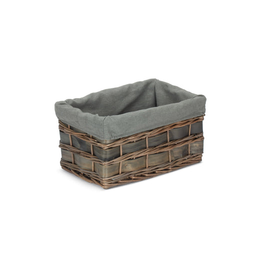 Small Grey Scandi Storage Basket with Grey Sage Lining