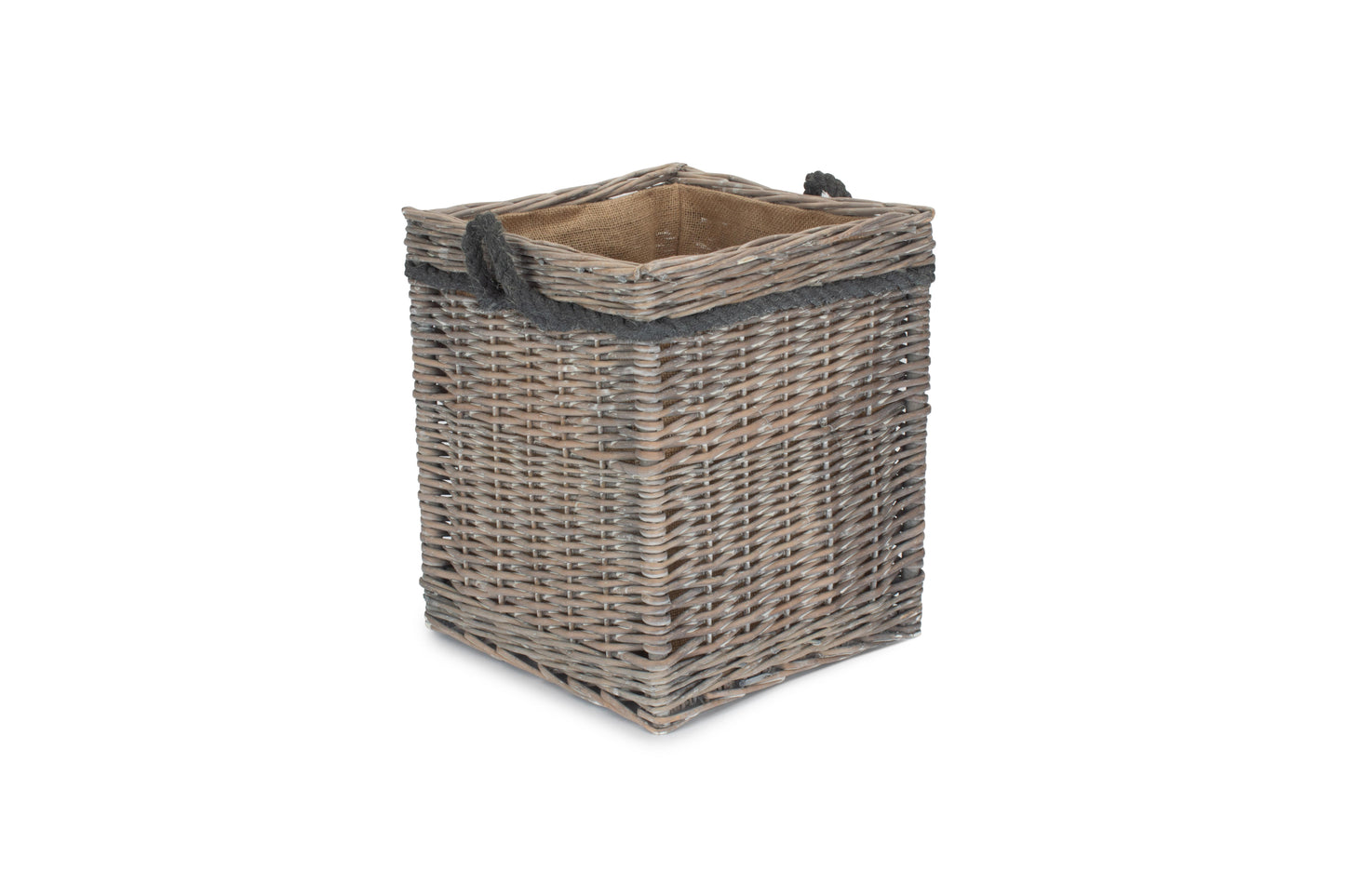 Grey Wash Willow Square Storage Basket Size 1 - Small
