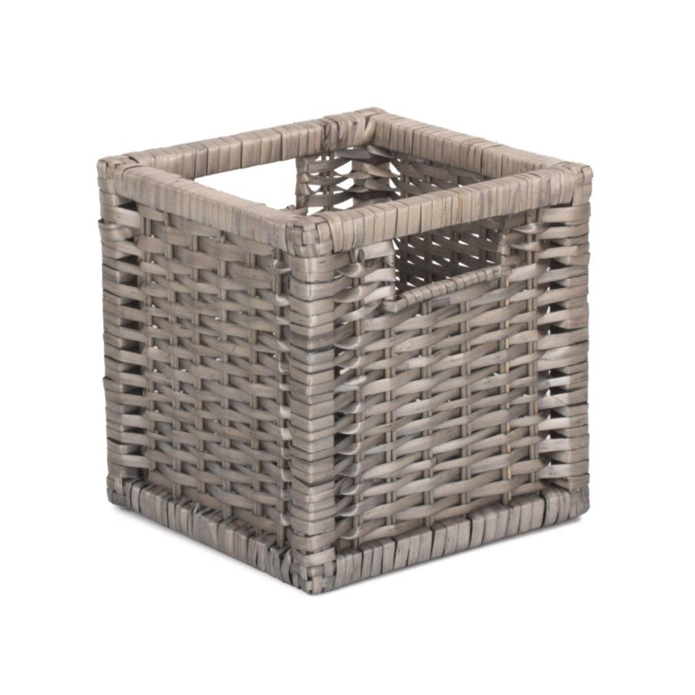 Small Wooden Framed Split Willow Storage Basket