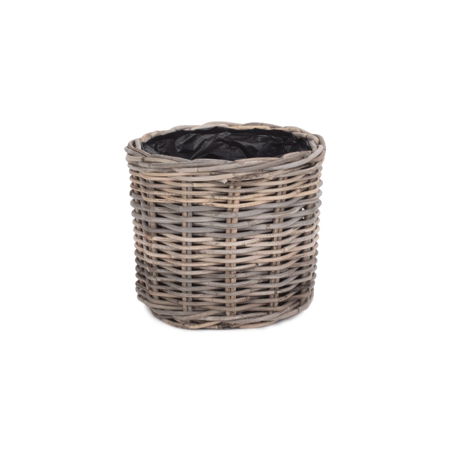 Small Rattan Round Planter With Plastic Lining