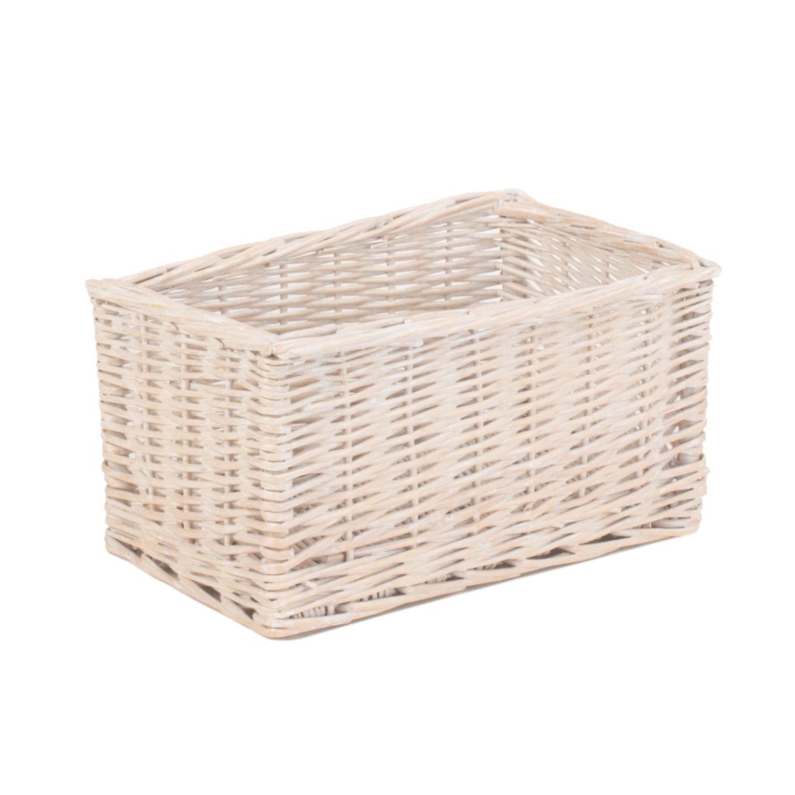 Small White Wash Willow Storage Basket