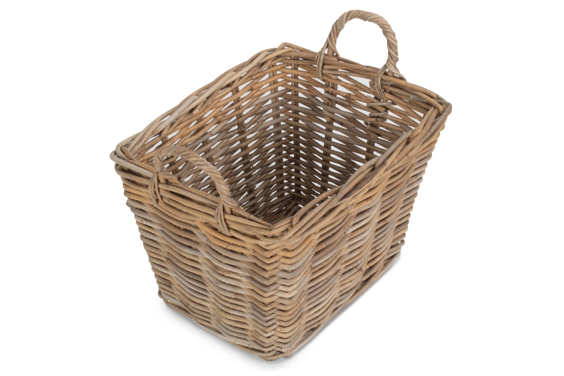 Small Rectangular Grey Rattan Floor Storage