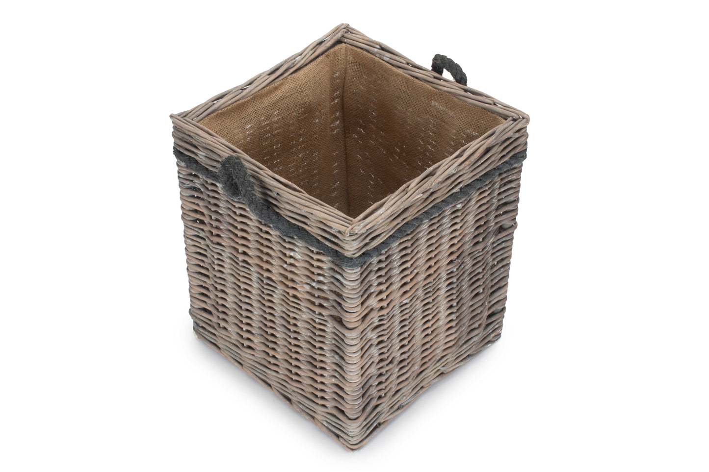 Grey Wash Willow Square Storage Basket Size 1 - Small