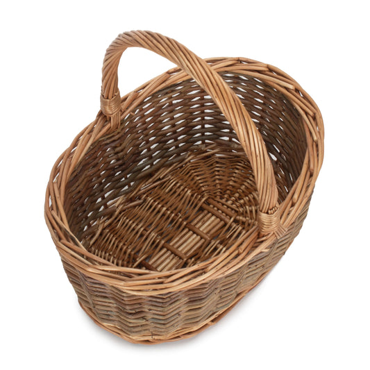 Oval Unpeeled Willow Shopper Basket - Size 1 Small