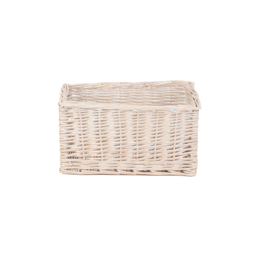 Small White Wash Willow Storage Basket