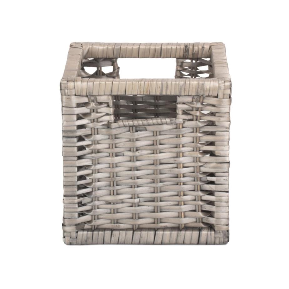 Small Wooden Framed Split Willow Storage Basket
