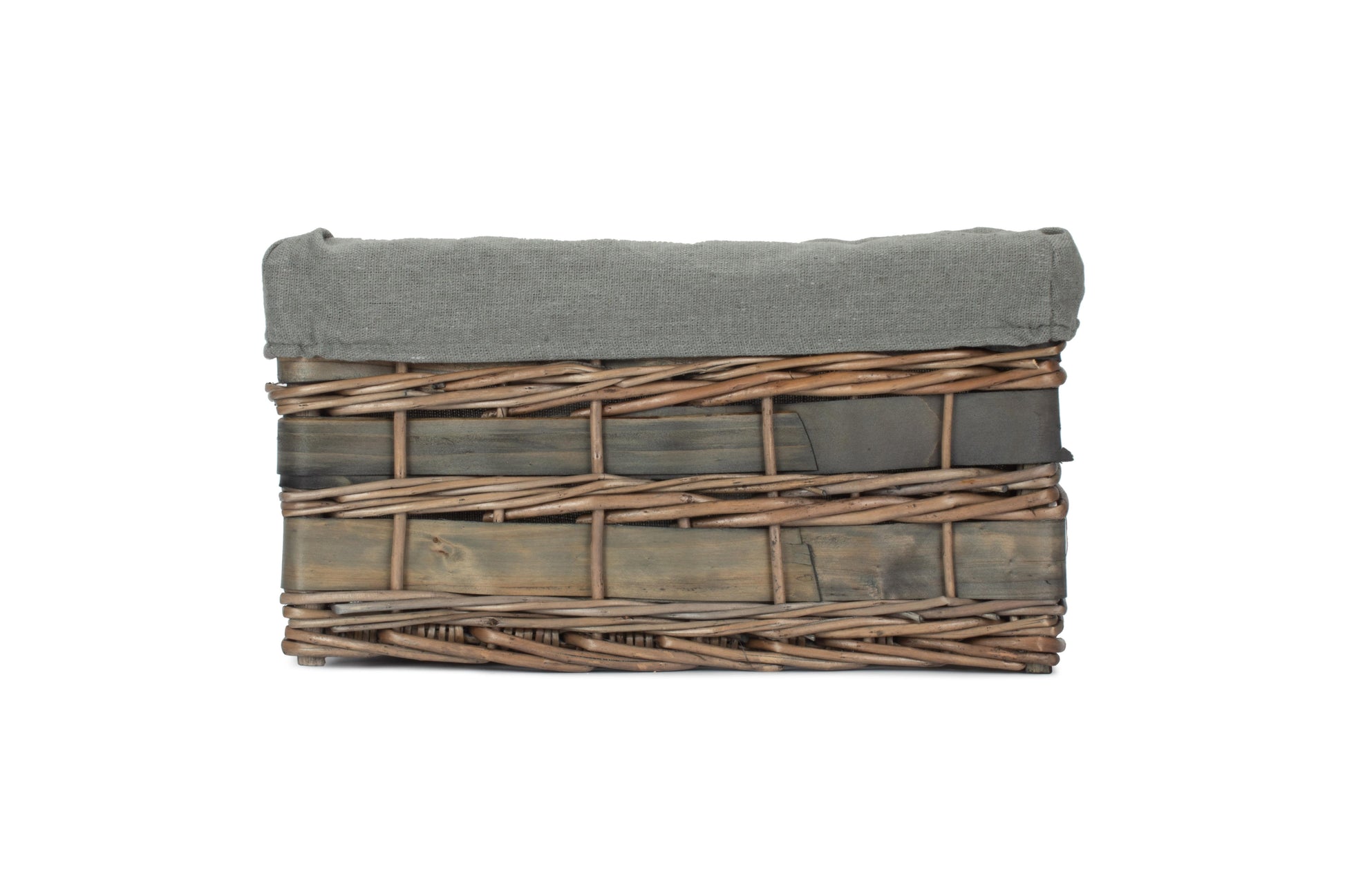 Small Grey Scandi Storage Basket with Grey Sage Lining