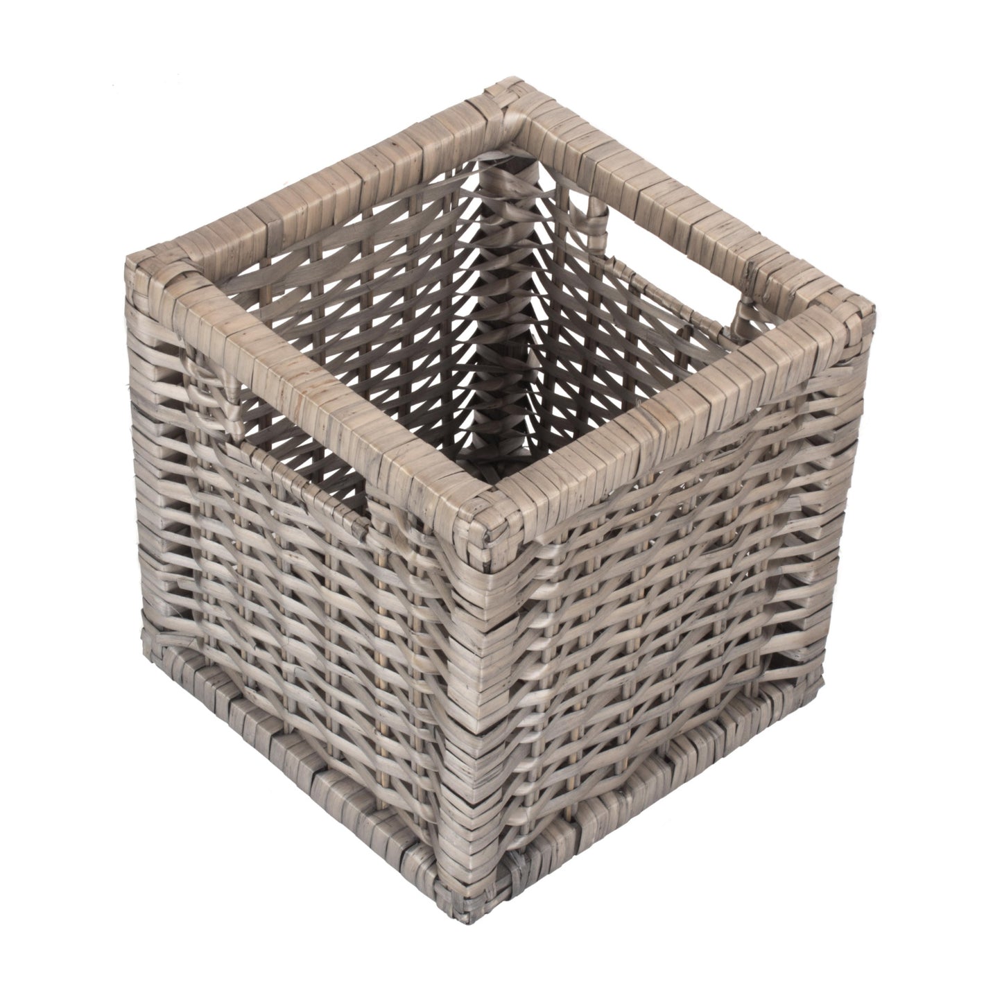 Small Wooden Framed Split Willow Storage Basket