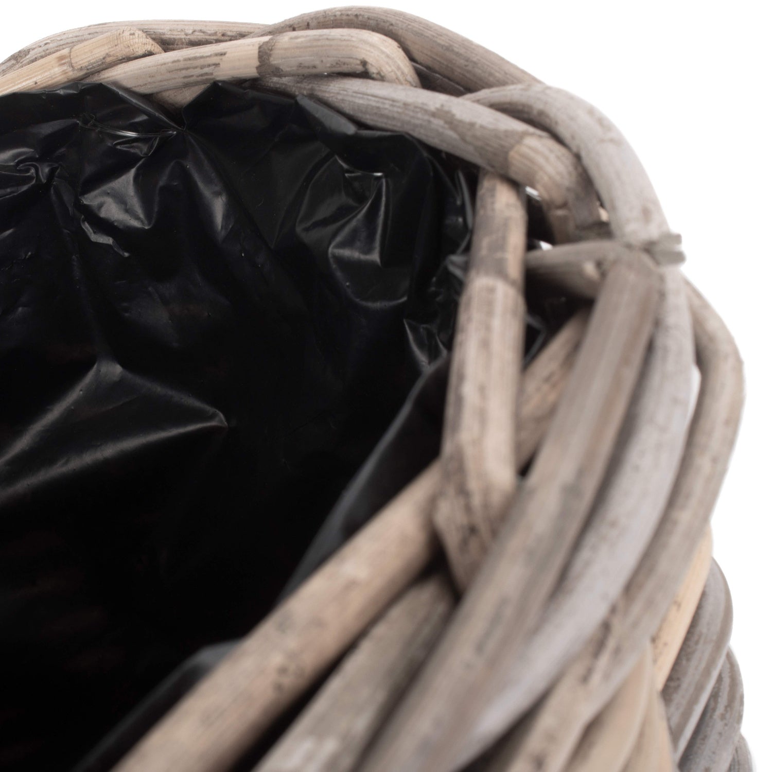 Small Rattan Round Planter With Plastic Lining