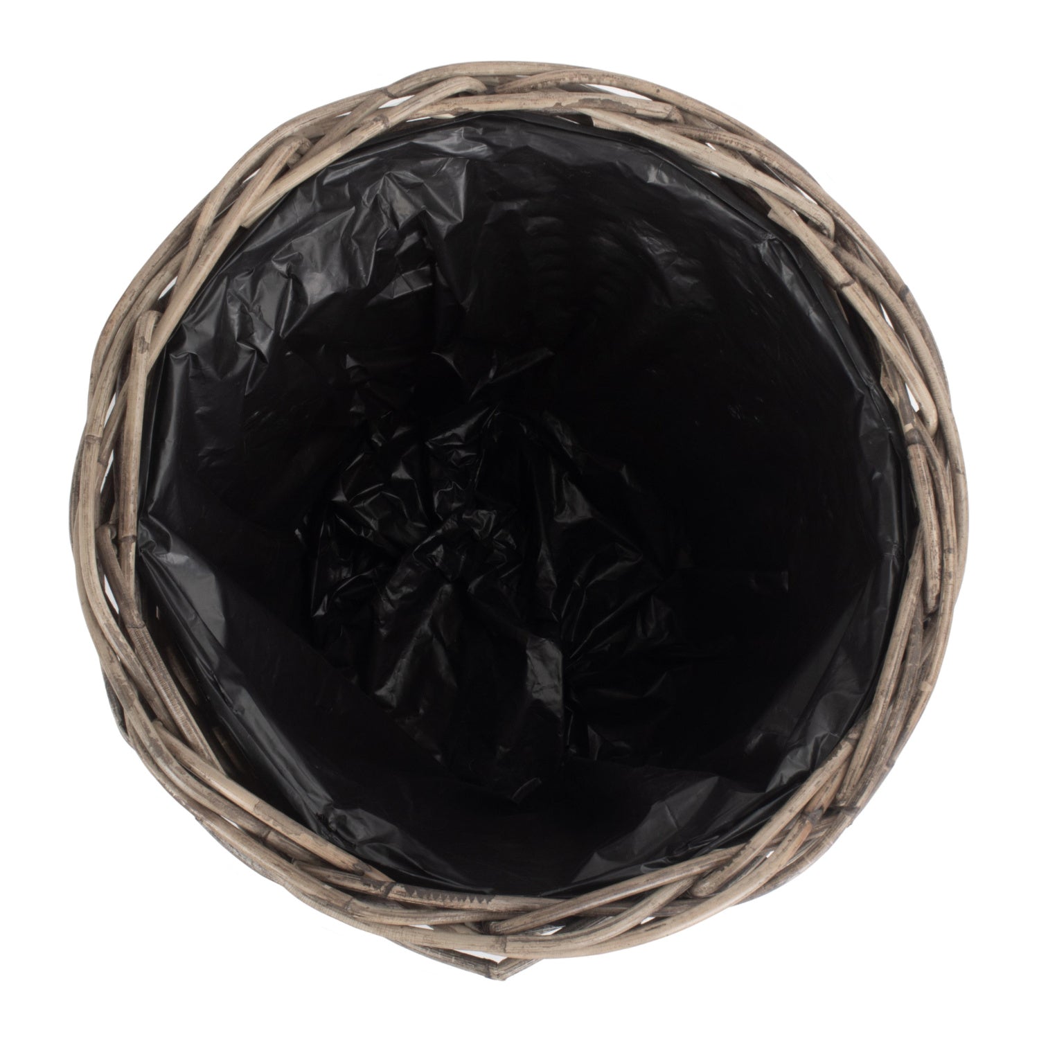 Small Tapered Rattan Round Planter With Plastic Lining