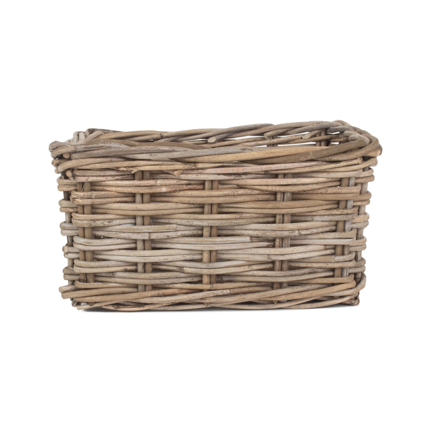 Small Rectangular Grey Rattan Storage Basket