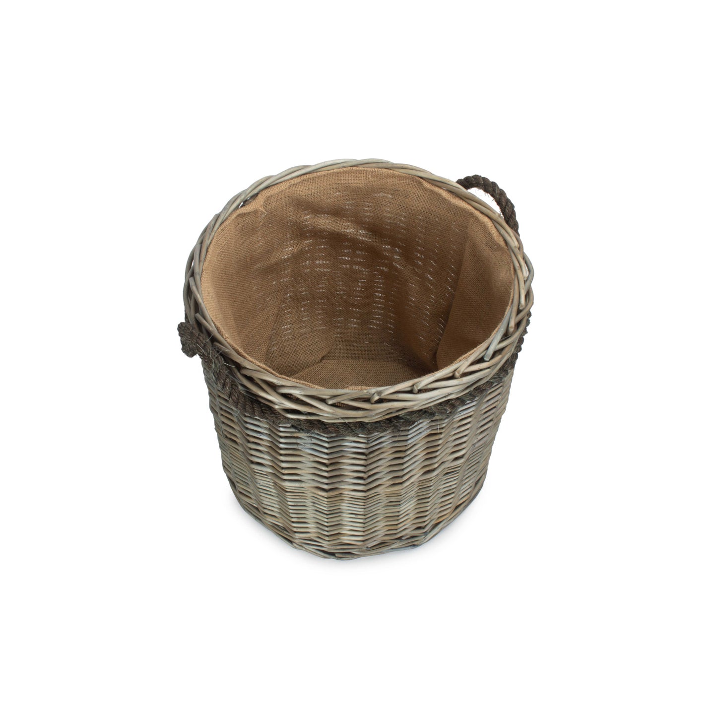 Antique Wash Willow Round Storage Basket Size 1 - Small