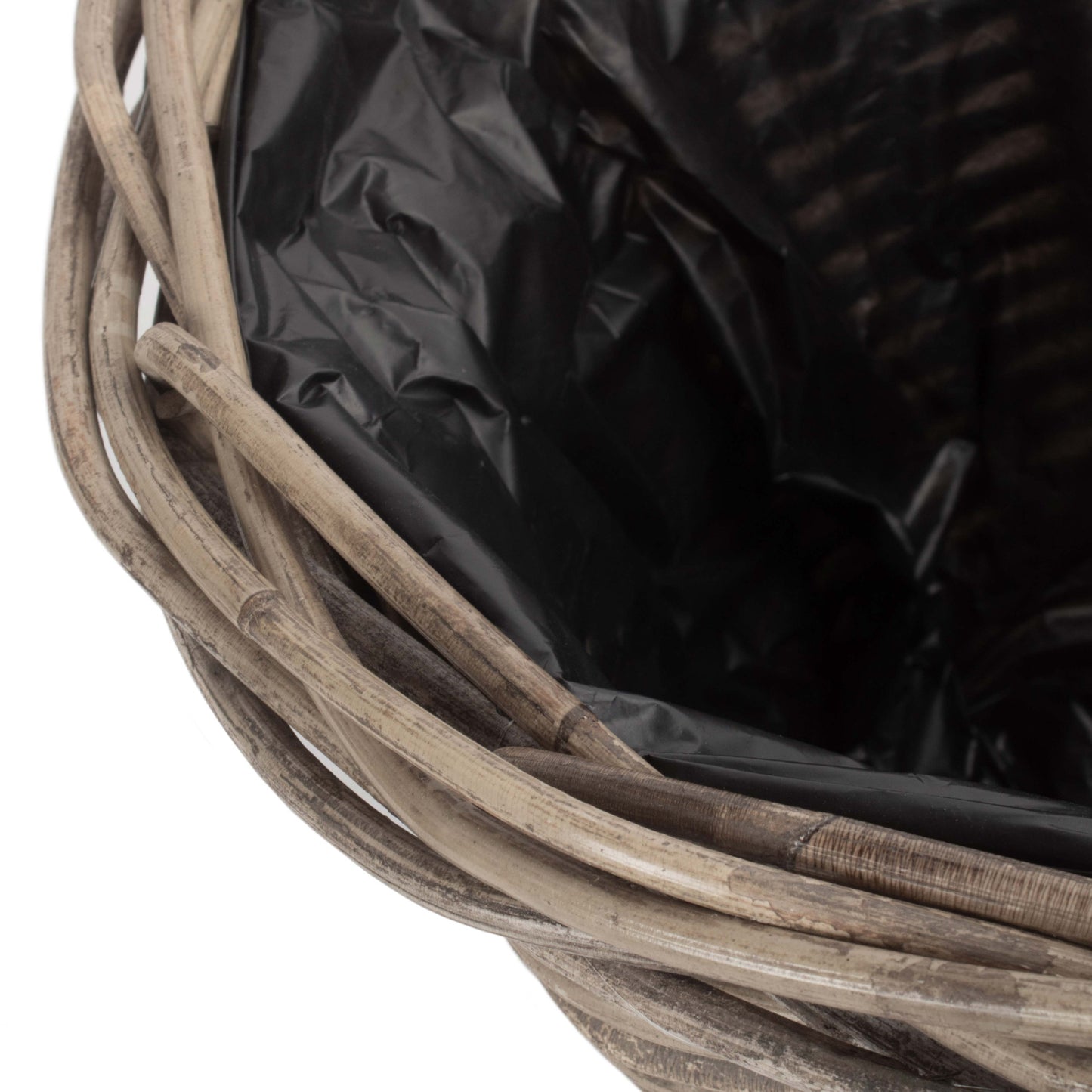 Small Tapered Rattan Round Planter With Plastic Lining