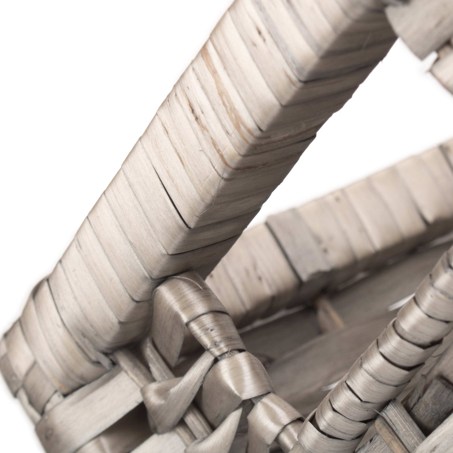 Small Wooden Framed Split Willow Storage Basket