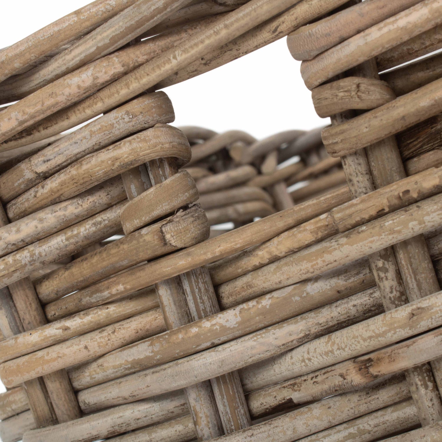 Small Rectangular Grey Rattan Storage Basket