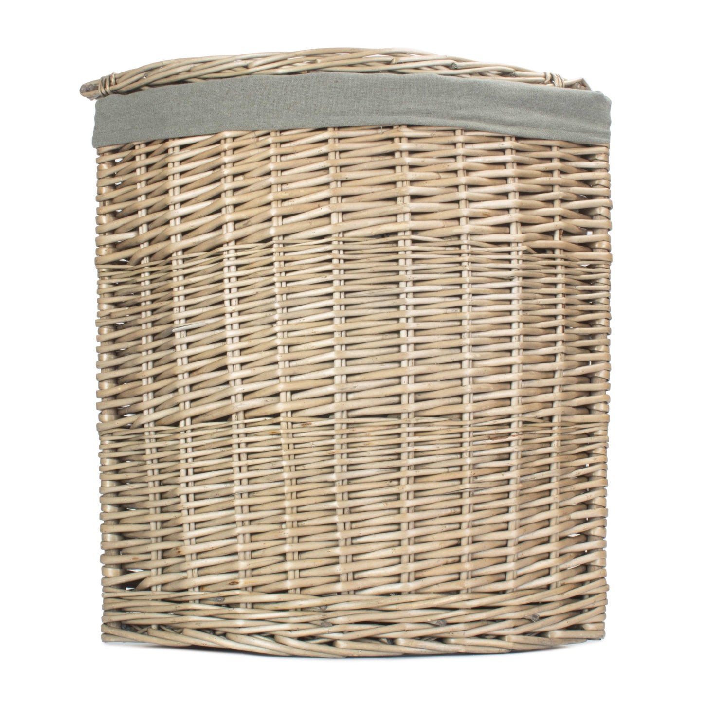 Antique Wash Willow Small Corner Linen Basket with Grey Sage Lining