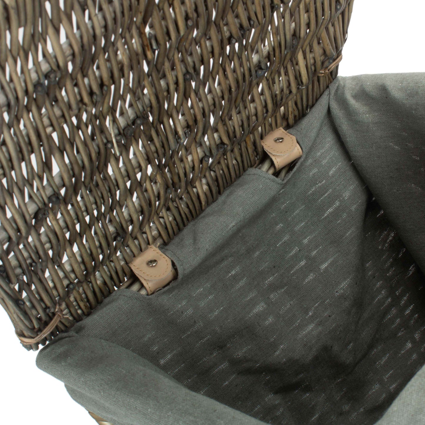 Small Square Laundry Basket with Grey Sage Lining