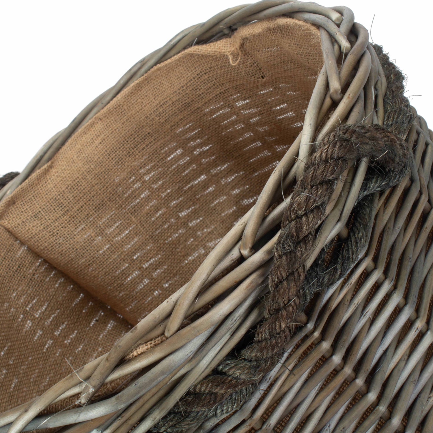 Antique Wash Willow Round Storage Basket Size 1 - Small