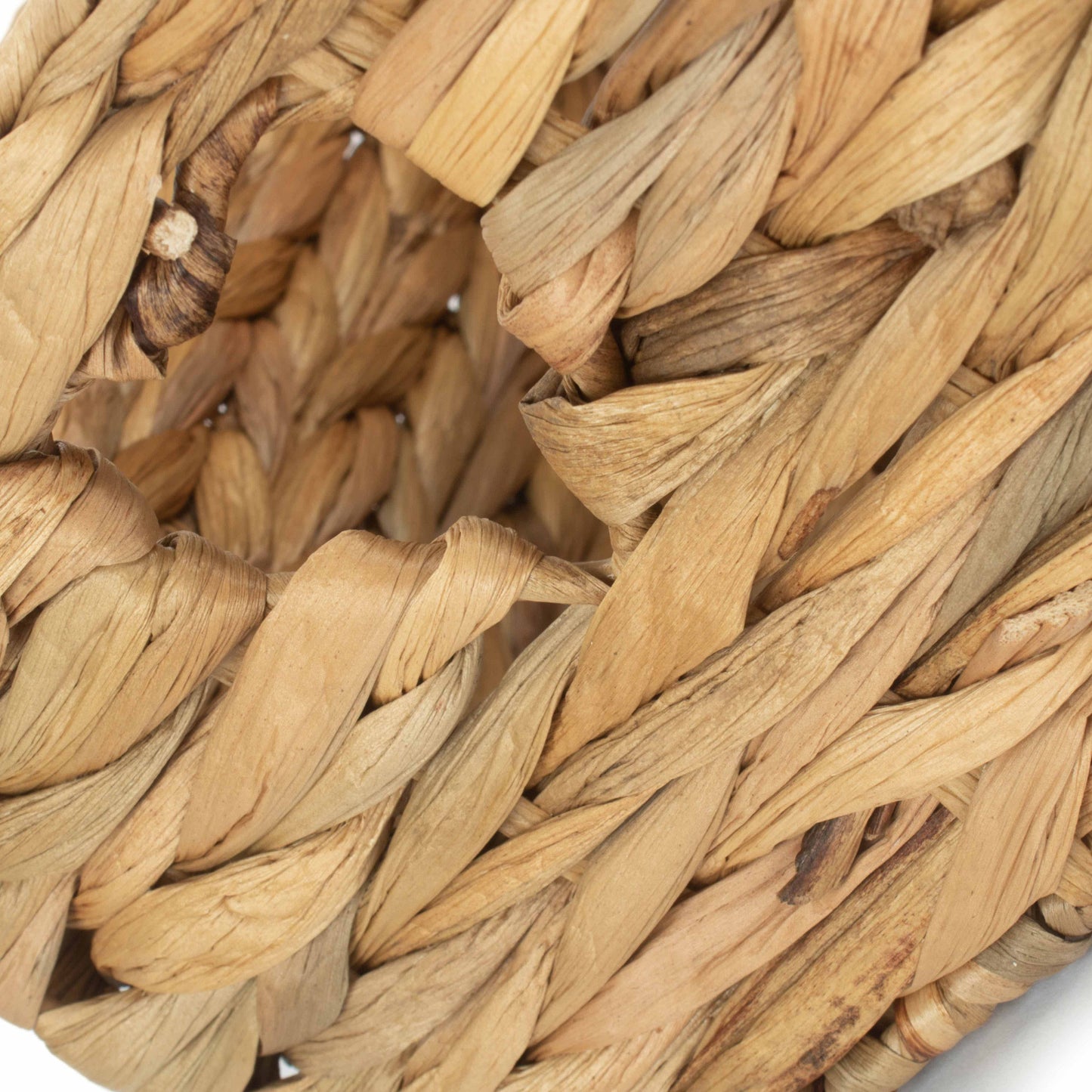 Small Water Hyacinth Storage Basket Size 1 with Heart Cut-Out Handles