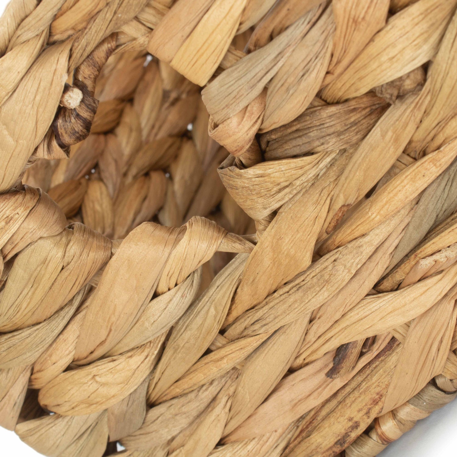 Small Water Hyacinth Storage Basket Size 1 with Heart Cut-Out Handles