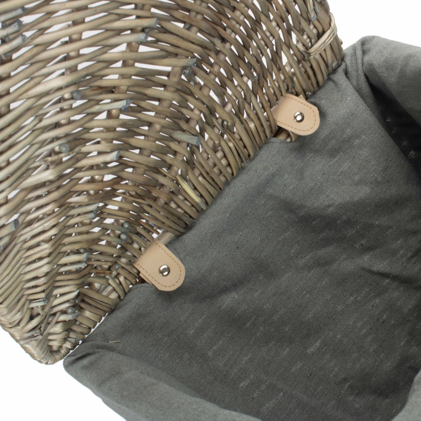 Antique Wash Willow Small Corner Linen Basket with Grey Sage Lining