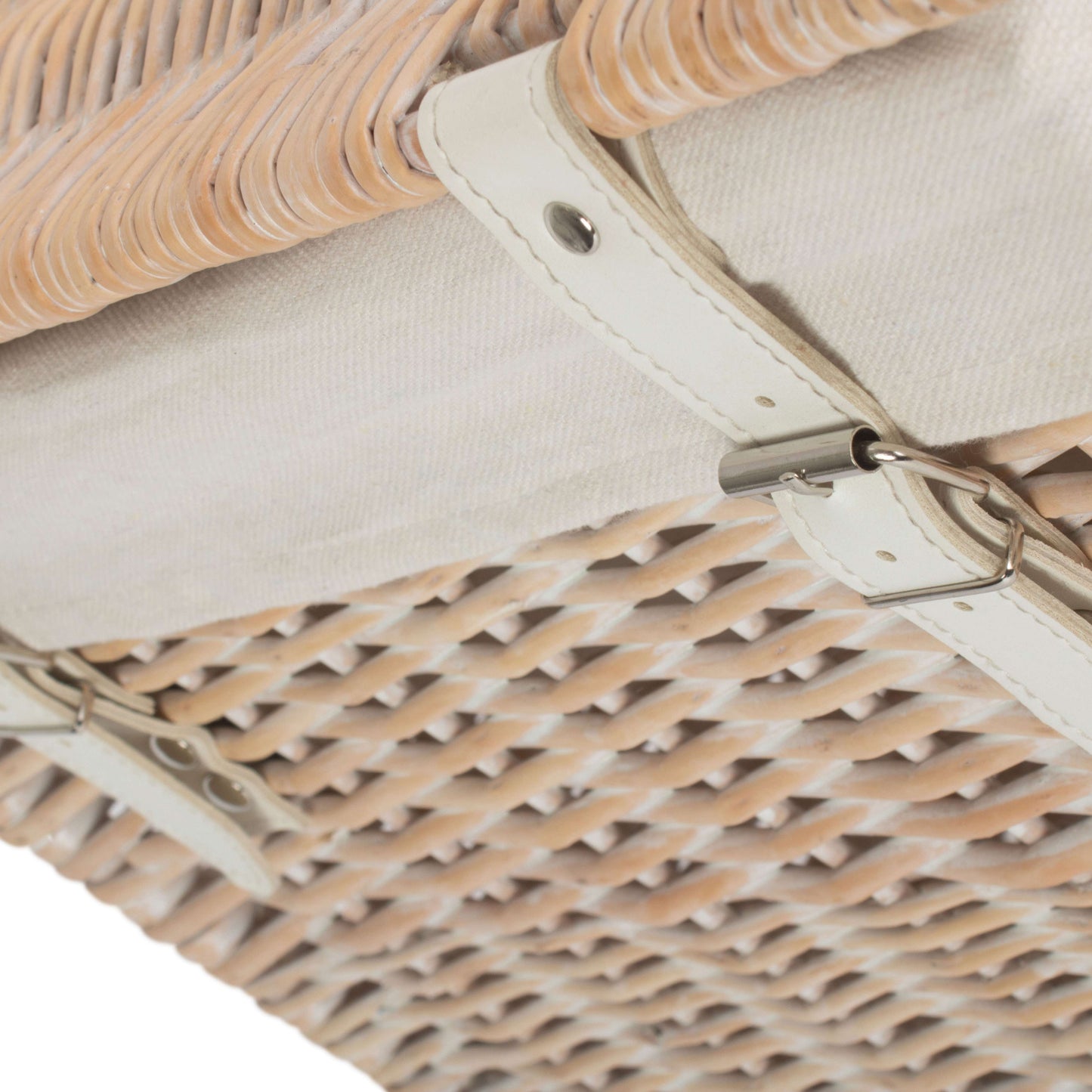 Boutique White Wash Willow Laundry Hamper with Lining - Small