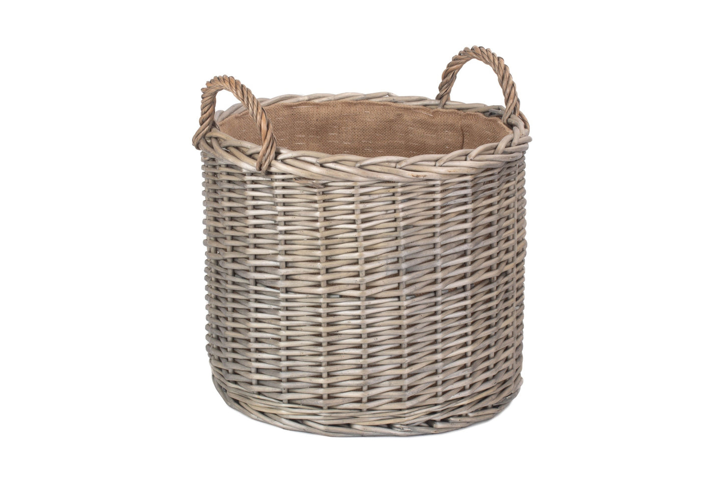Large Round Straight-Sided Wicker Log Storage Basket