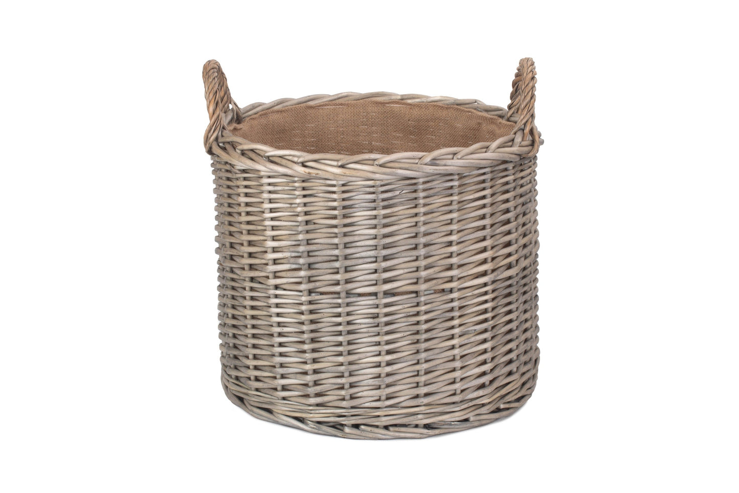 Large Round Straight-Sided Wicker Log Storage Basket