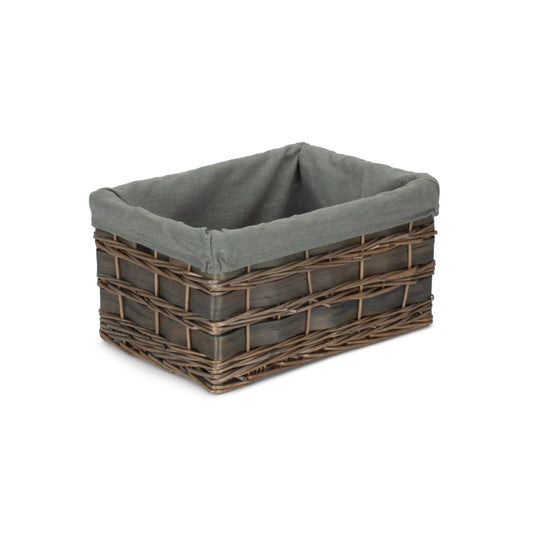 Medium Grey Scandi Storage Basket with Grey Sage Lining