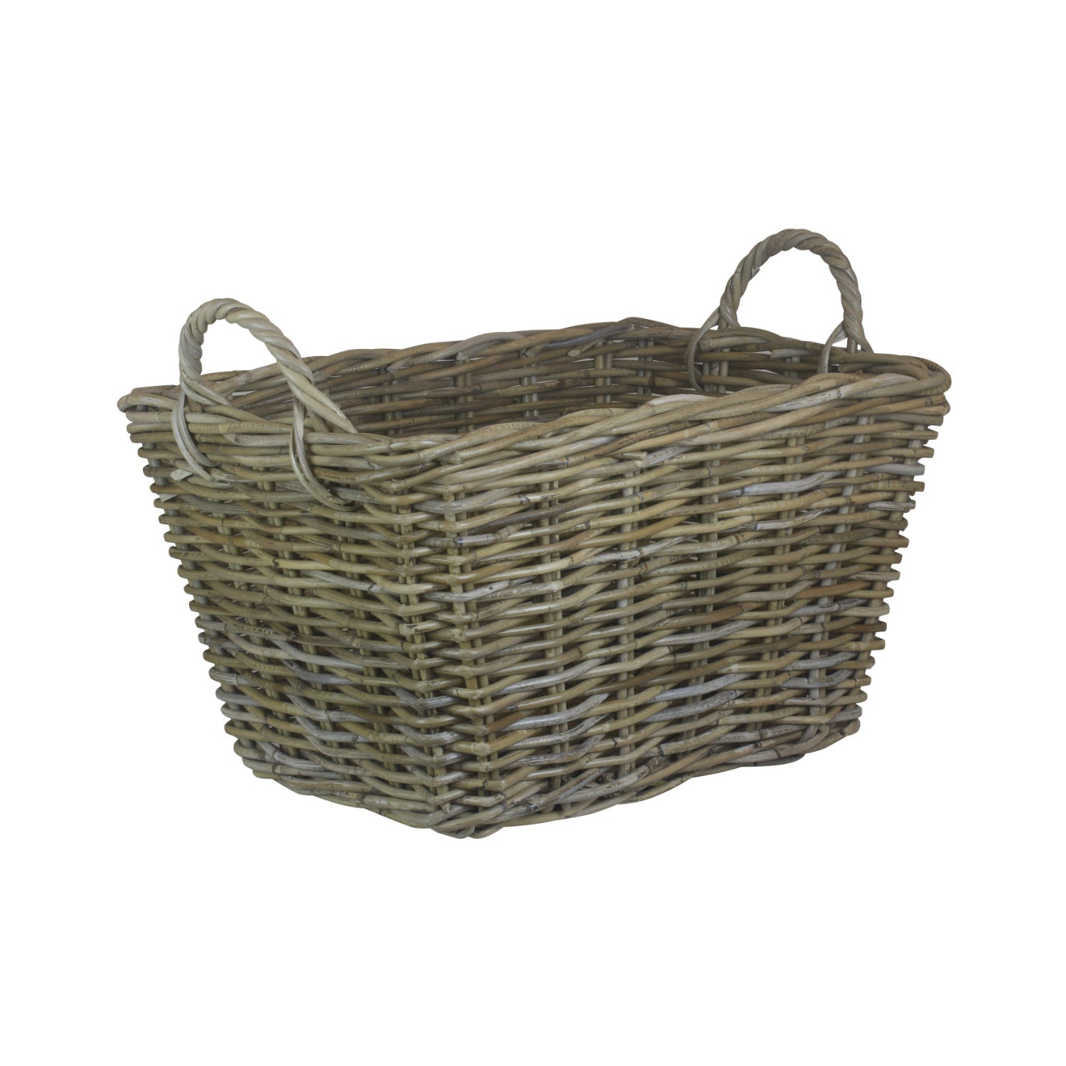 Large Rectangular Grey Rattan Floor Storage