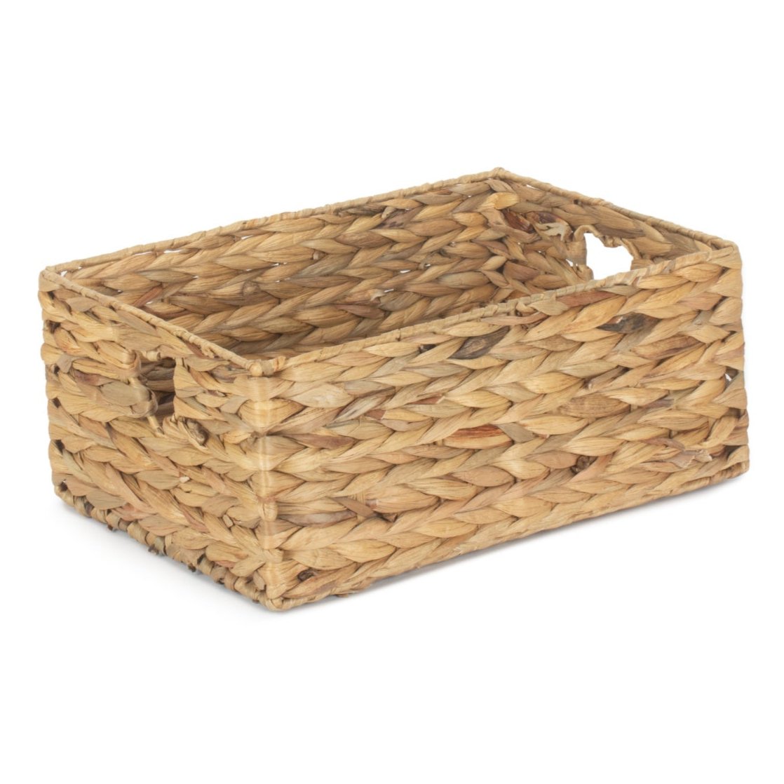 Small Water Hyacinth Storage Basket Size 2 with Heart Cut-Out Handles