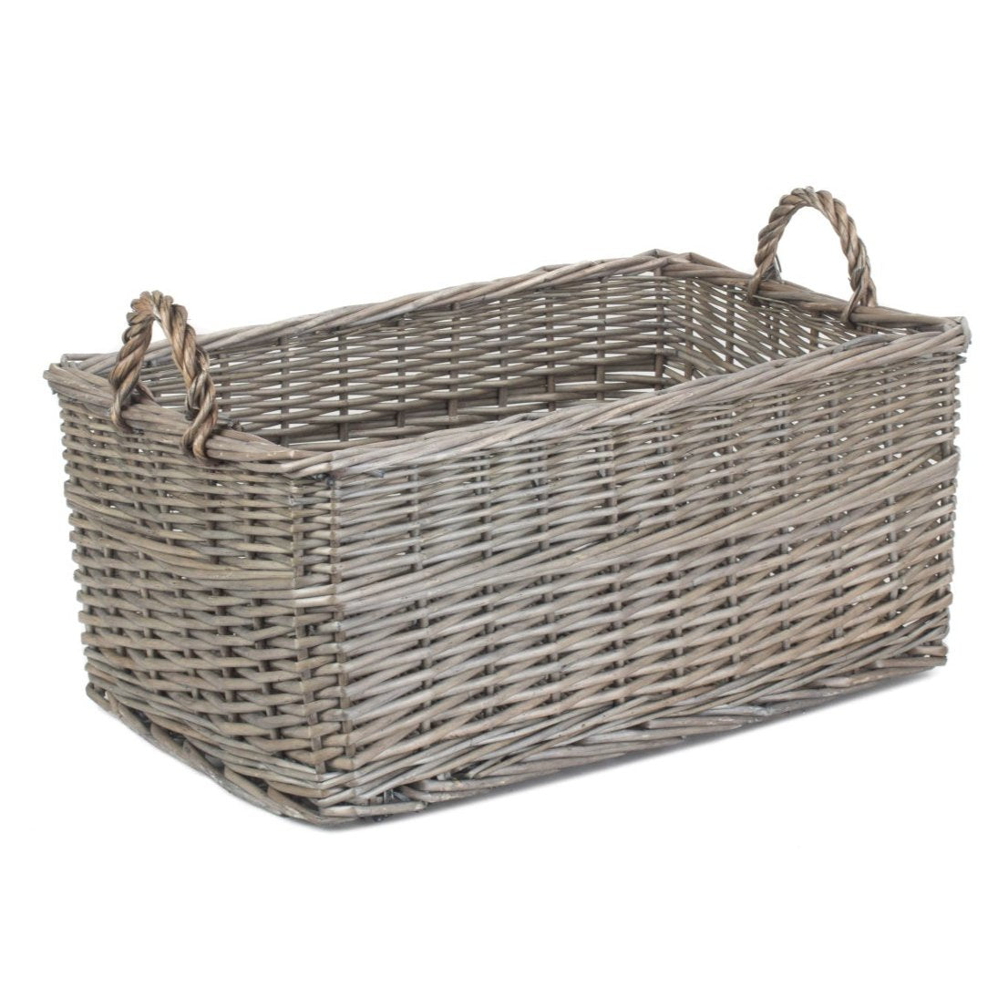 Medium Shallow Antique Wash Storage Basket
