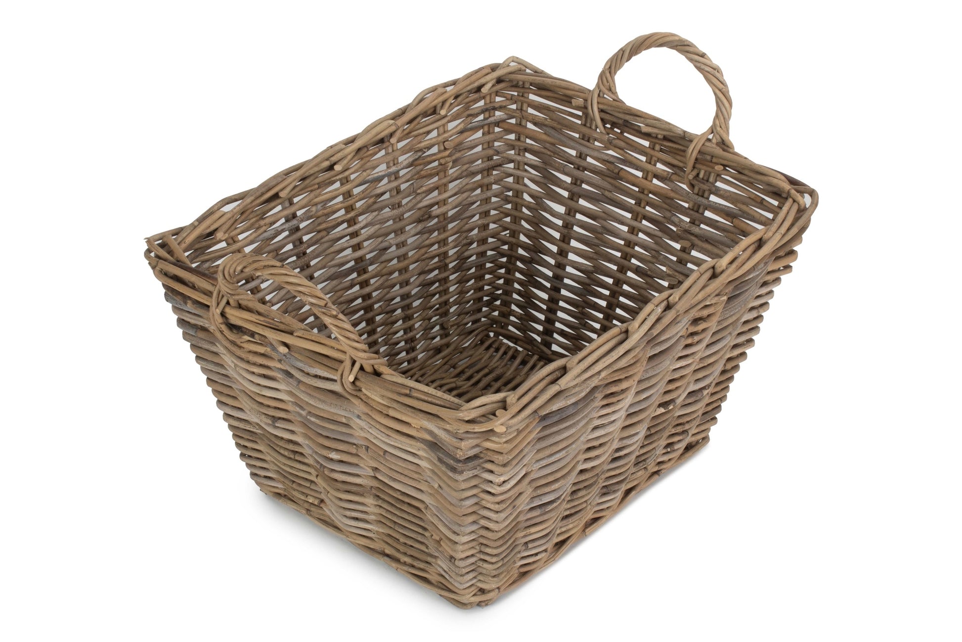 Large Rectangular Grey Rattan Floor Storage