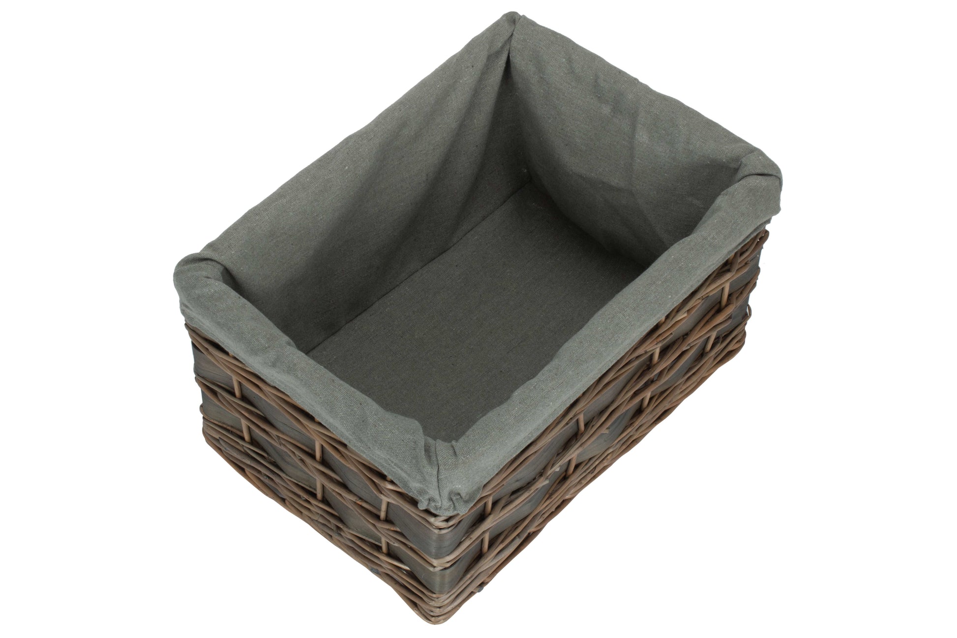 Medium Grey Scandi Storage Basket with Grey Sage Lining