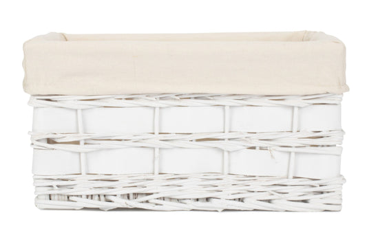 Medium White Scandi Storage Basket with White Lining