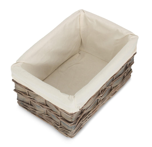Medium Grey Scandi Storage Basket with White Lining