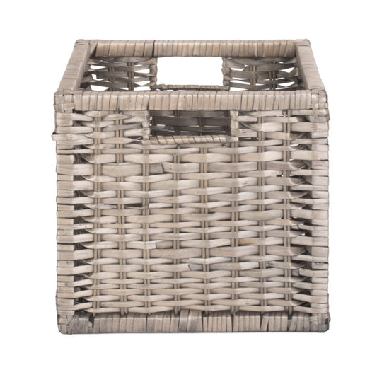 Large Wooden Framed Split Willow Storage Basket