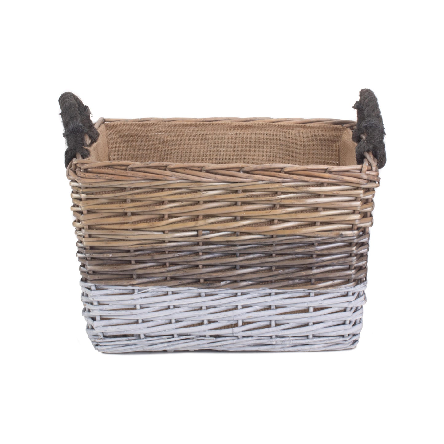 Large Rectangular Triple Tone Chunky Storage Basket With Lining