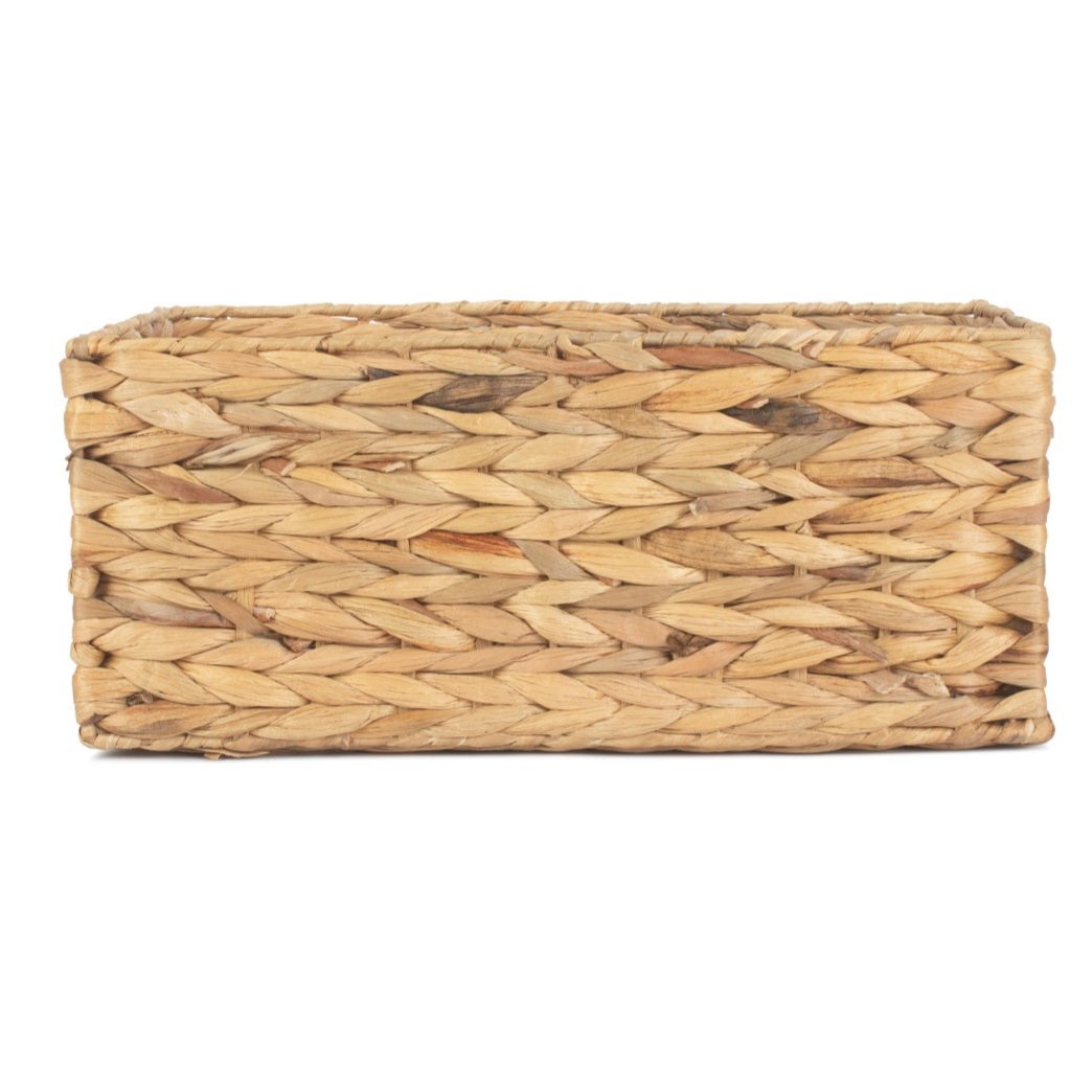 Small Water Hyacinth Storage Basket Size 2 with Heart Cut-Out Handles