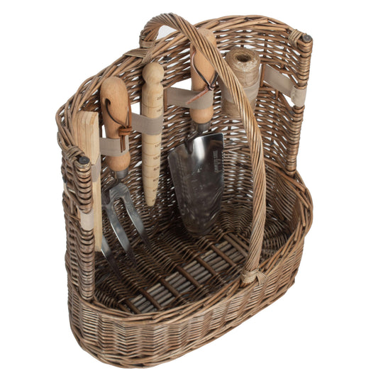 Large Antique Wash Deluxe Garden Tool Basket
