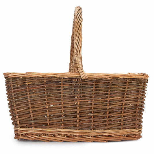 Rectangular Unpeeled Willow Shopper Basket - Size 2 Medium