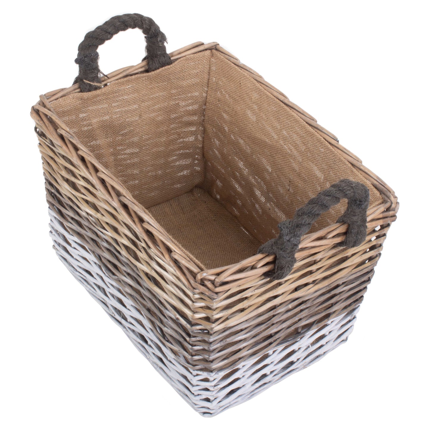 Large Rectangular Triple Tone Chunky Storage Basket With Lining