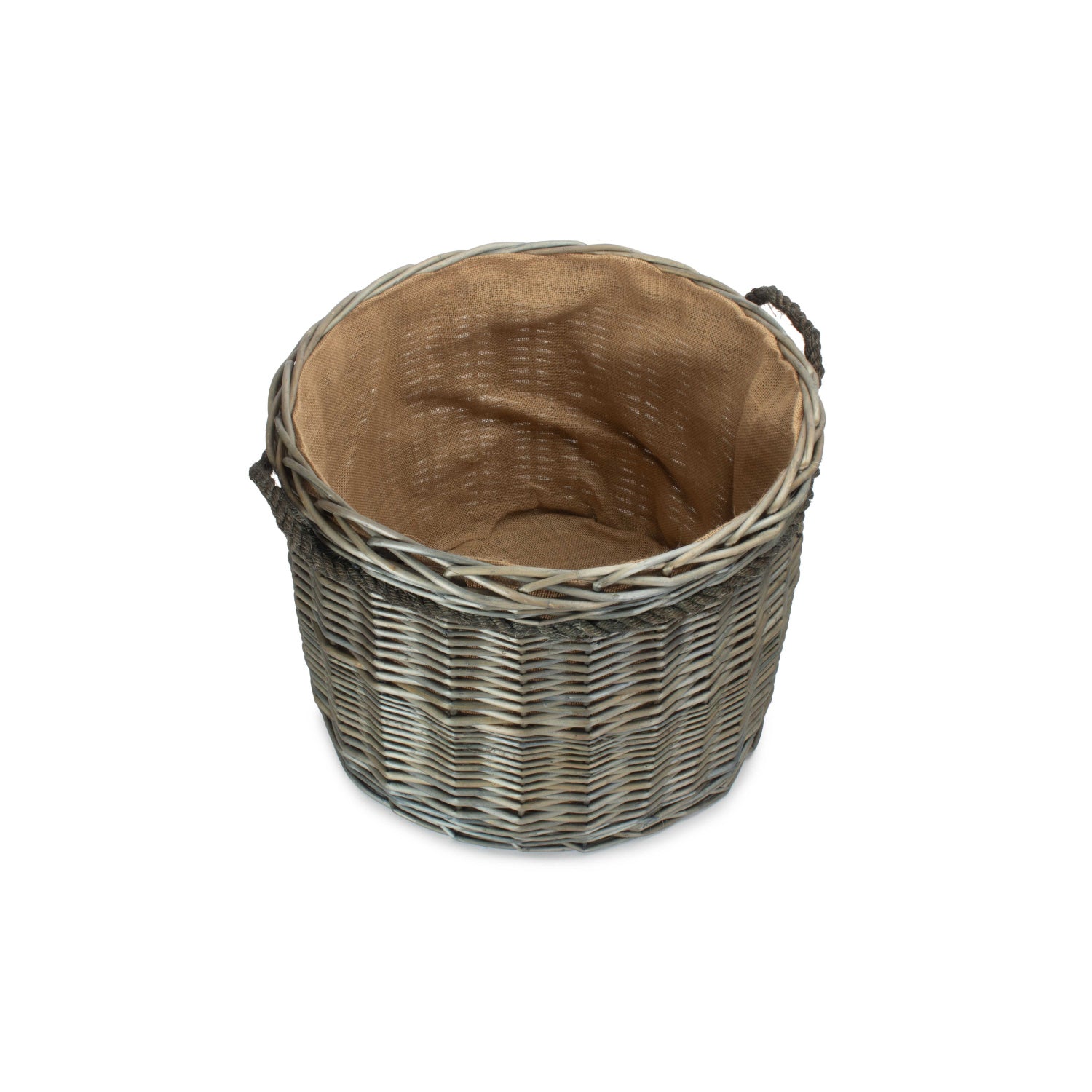 Antique Wash Willow Round Storage Basket Size 2 - Medium