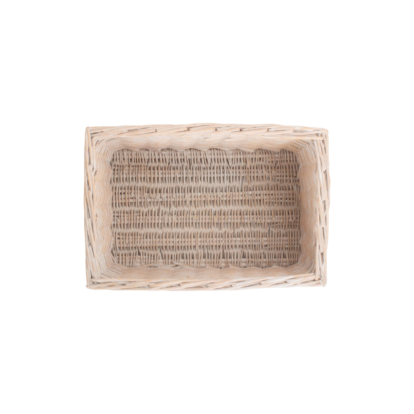 Medium White Wash Willow Storage Basket