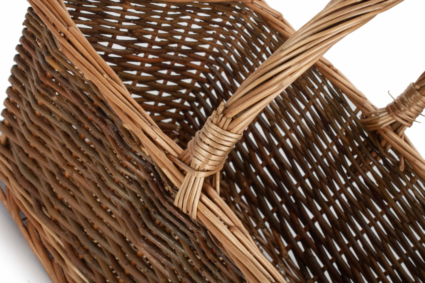 Rectangular Unpeeled Willow Shopper Basket - Size 2 Medium