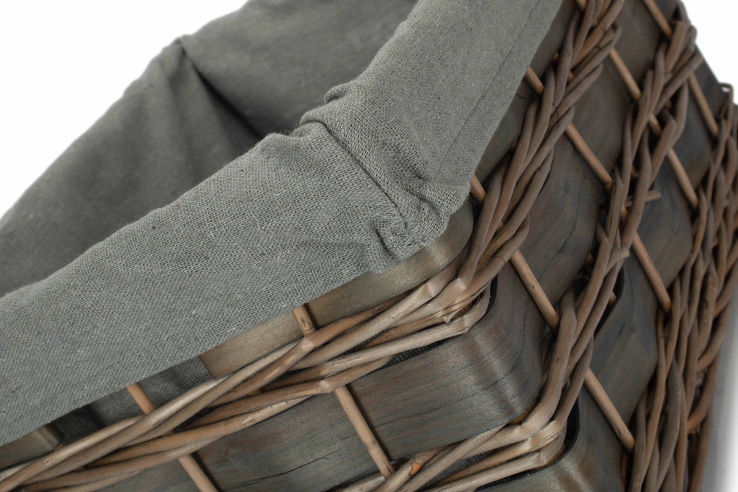 Medium Grey Scandi Storage Basket with Grey Sage Lining