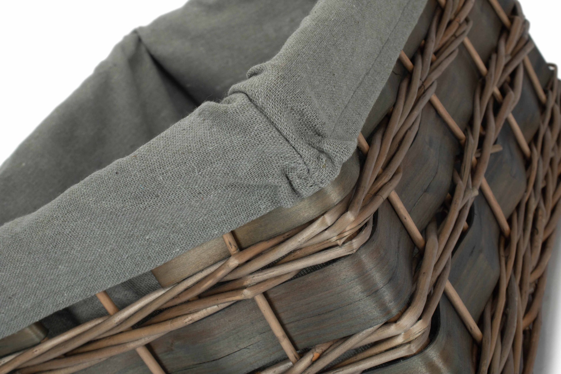 Medium Grey Scandi Storage Basket with Grey Sage Lining