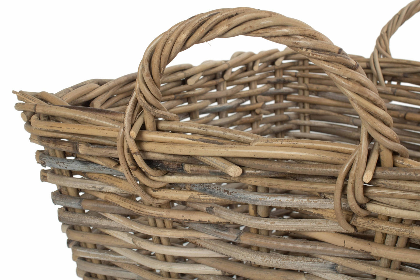 Large Rectangular Grey Rattan Floor Storage