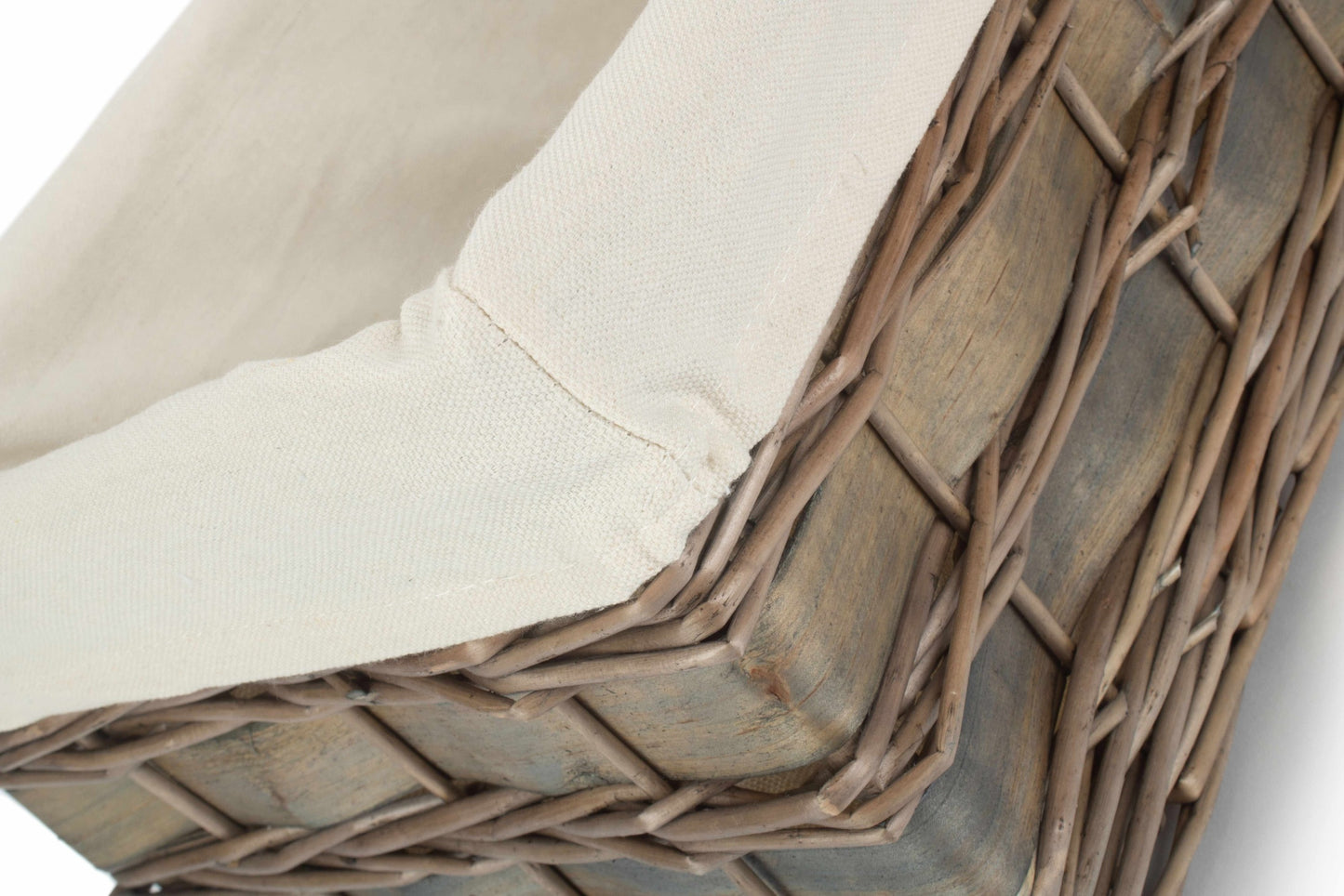 Medium Grey Scandi Storage Basket with White Lining