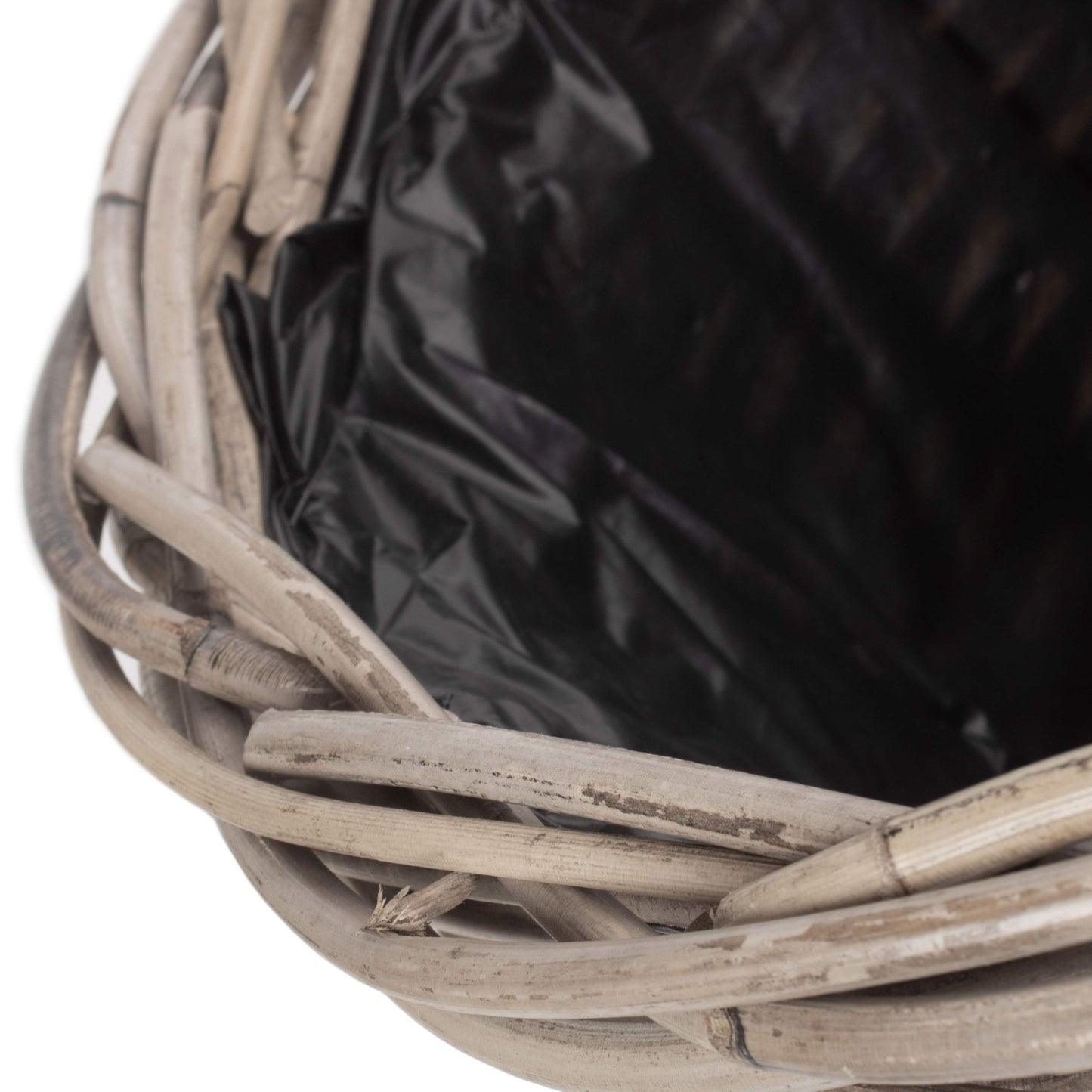 Large Tapered Rattan Round Planter With Plastic Lining